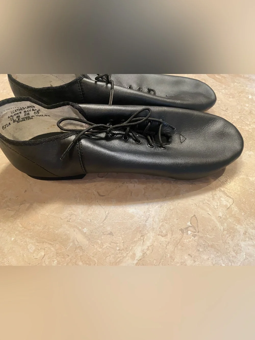 Capezio Black Leather Five-Eyelet Derby Dance Shoes